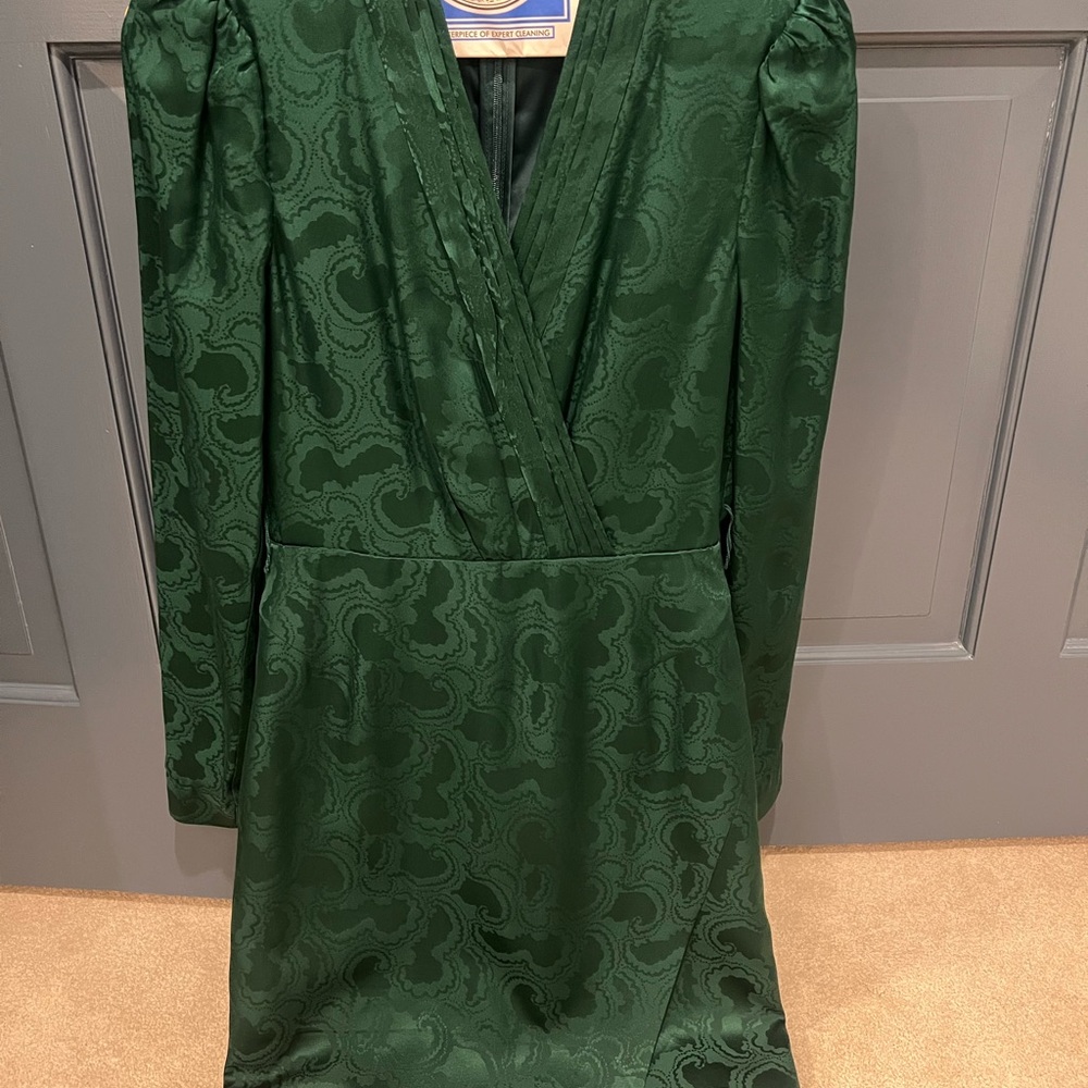 SALONI Green Jacquard Dress